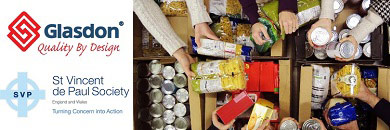 Glasdon Give a Helping Hand with SVP Fleetwood Food Bank Donation