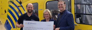 Glasdon Visit North West Air Ambulance Following Grant Donation