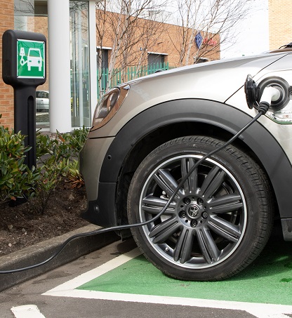 Electric car charging point outside Glasdon House